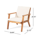 Outdoor Acacia Wood Club Chairs with Cushions (Set of 2) - NH641213