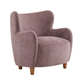Luxury Modern Fabric Armchair with Round Arms & Tapered Legs