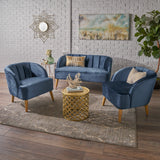 Velvet 3-Piece Velvet Chairs & Couch Living Room Set - NH765303