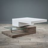 Rectangular Mod Swivel Coffee Table w/ Glass - NH173592