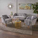 Velvet 3-Piece Velvet Chairs & Couch Living Room Set - NH765303