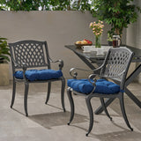 Allee Outdoor Dining Chair with Cushion (Set of 2)