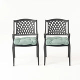 Allee Outdoor Dining Chair with Cushion (Set of 2)