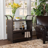Mission Multi-brown Wicker Indoor Bar Cart - NH374892