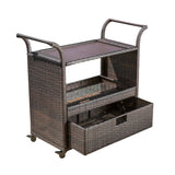 Mission Multi-brown Wicker Indoor Bar Cart - NH374892