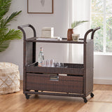 Mission Multi-brown Wicker Indoor Bar Cart - NH374892