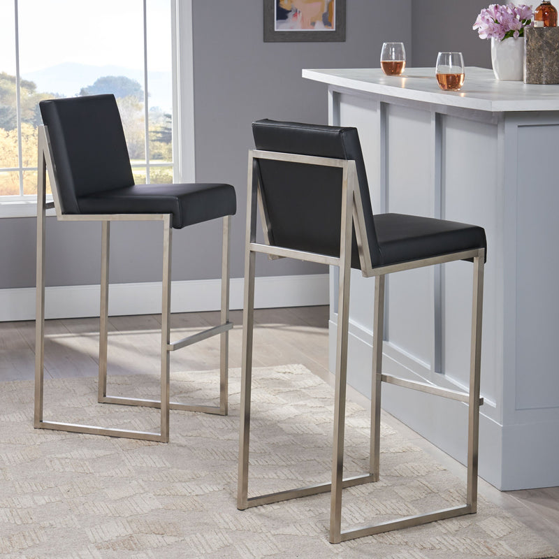 30-Inch Bonded Leather Barstool (Set of 2) - NH516692