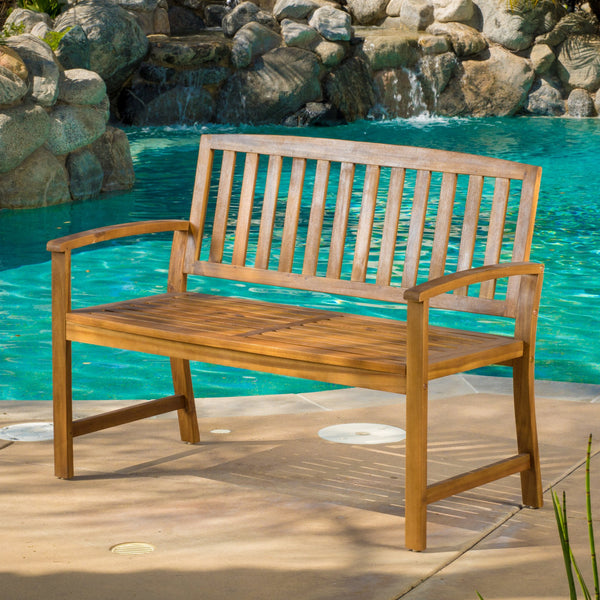 Teak Finish Acacia Bench - NH642792