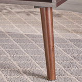 Mid Century Modern Faux Wood Overlay Coffee Table - NH893403