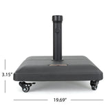 80lbs Black Steel Square Umbrella Base with Wheels - NH214003