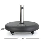 88lbs Umbrella Base w/ Wheels & Stainless Steel Pole Handle - NH314003