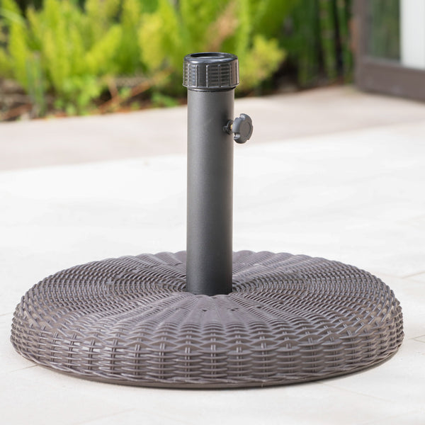 45lbs Brown Resin and Iron Round Umbrella Base - NH714003