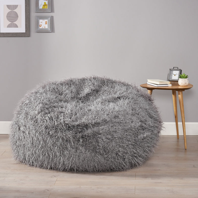 5 Ft Long Faux Fur Bean Bag - NH278113