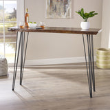 Industrial Faux Live Edge Rectangular Bar Table, Natural - NH518403