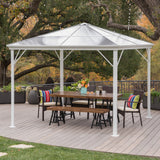 Outdoor 10 x 10 Foot Black Rust Proof Aluminum Framed Hardtop Gazebo (No Curtains) - NH183303