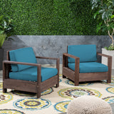 Outdoor Acacia Wood Club Chairs (Set of 2) - NH353603