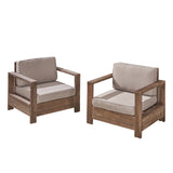 Outdoor Acacia Wood Club Chairs (Set of 2) - NH353603