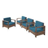 Outdoor Acacia Wood Club Chairs (Set of 4) - NH263603