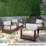 Outdoor Acacia Wood Club Chairs (Set of 4) - NH263603