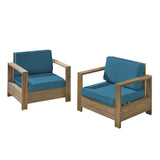Outdoor Acacia Wood Club Chairs (Set of 2) - NH353603