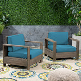 Outdoor Acacia Wood Club Chairs (Set of 2) - NH353603