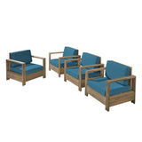 Outdoor Acacia Wood Club Chairs (Set of 4) - NH263603