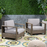 Outdoor Acacia Wood Club Chairs (Set of 2) - NH353603