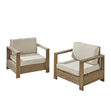 Outdoor Acacia Wood Club Chairs (Set of 2) - NH353603
