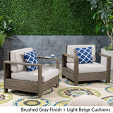 Outdoor Acacia Wood Club Chairs (Set of 2) - NH353603