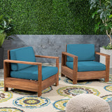 Outdoor Acacia Wood Club Chairs (Set of 2) - NH353603
