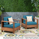 Outdoor Acacia Wood Club Chairs (Set of 2) - NH353603