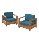 Outdoor Acacia Wood Club Chairs (Set of 2) - NH353603