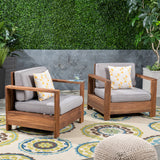 Outdoor Acacia Wood Club Chairs (Set of 2) - NH353603