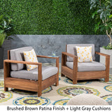 Outdoor Acacia Wood Club Chairs (Set of 2) - NH353603