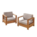 Outdoor Acacia Wood Club Chairs (Set of 2) - NH353603