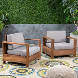 Outdoor Acacia Wood Club Chairs (Set of 2) - NH353603