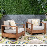 Outdoor Acacia Wood Club Chairs (Set of 2) - NH353603