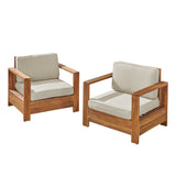 Outdoor Acacia Wood Club Chairs (Set of 2) - NH353603