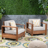 Outdoor Acacia Wood Club Chairs (Set of 2) - NH353603