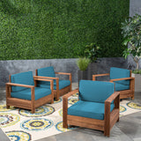 Outdoor Acacia Wood Club Chairs (Set of 4) - NH263603