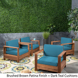Outdoor Acacia Wood Club Chairs (Set of 4) - NH263603