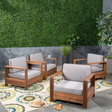 Outdoor Acacia Wood Club Chairs (Set of 4) - NH263603