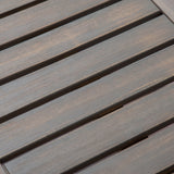Outdoor Industrial Acacia Wood and Iron Bench - NH724603