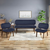 Mid-Century Modern 3-Piece Chairs & Love Seat Living Room Set - NH291903