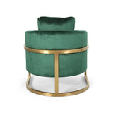 Coldwater Modern Velvet Glam Armchair with Stainless Steel Frame