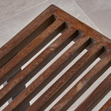 Patio Dining Bench, Acacia Wood with Iron Legs, Modern, Contemporary - NH195703