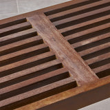 Patio Dining Bench, Acacia Wood with Iron Legs, Modern, Contemporary - NH195703