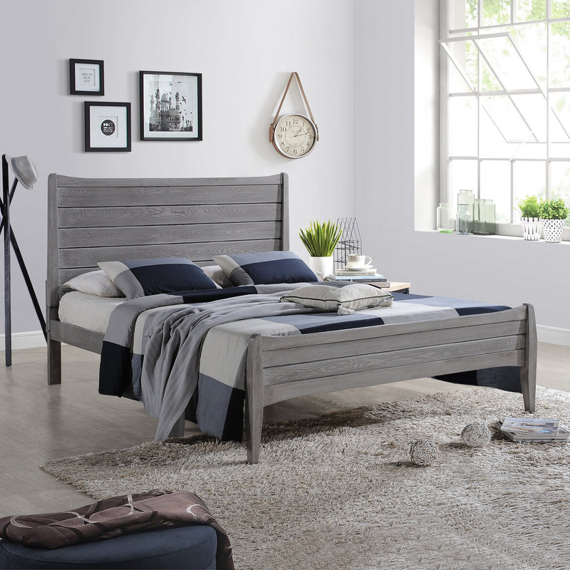 Rustic Wooden Queen Platform Bed - NH725903