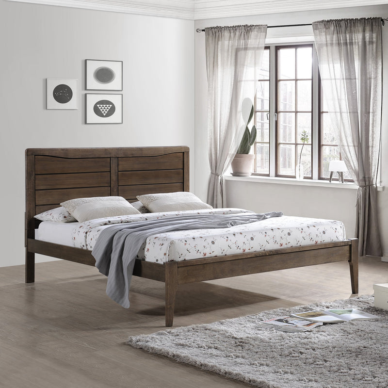 Rustic Wooden Queen Platform Bed - NH335903