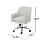 Mid Century Modern Fabric Home Office Chair with Chrome Base - NH557503